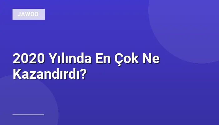 2020 Yılında En Çok Ne Kazandırdı?