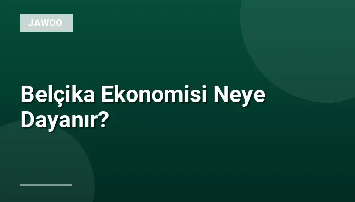 Belçika Ekonomisi Neye Dayanır?