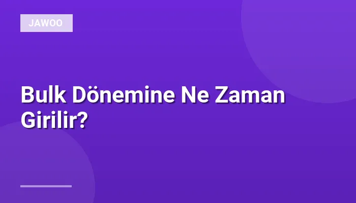 Bulk Dönemine Ne Zaman Girilir?
