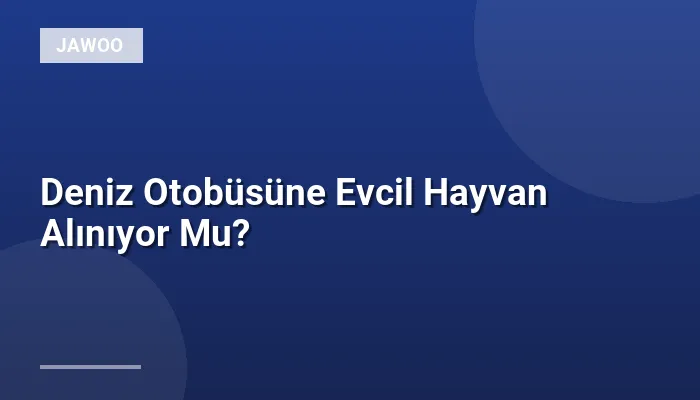 Deniz Otobüsüne Evcil Hayvan Alınıyor Mu?
