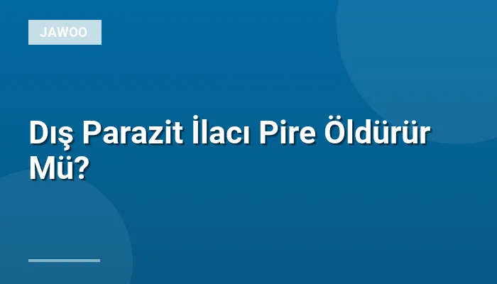 Dış Parazit İlacı Pire Öldürür Mü?