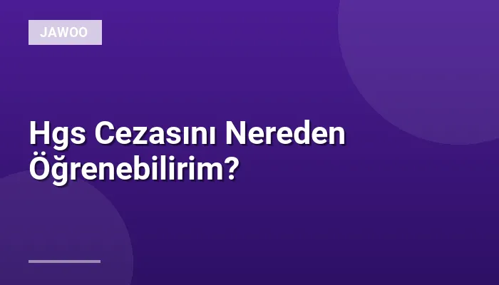 Hgs Cezasını Nereden Öğrenebilirim?