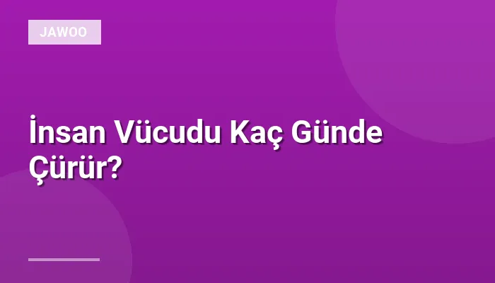 İnsan Vücudu Kaç Günde Çürür?