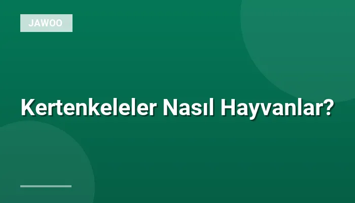 Kertenkeleler Nasıl Hayvanlar?