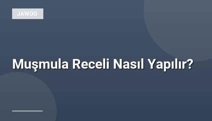 Muşmula Receli Nasıl Yapılır?