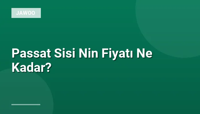 Passat Sisi Nin Fiyatı Ne Kadar?
