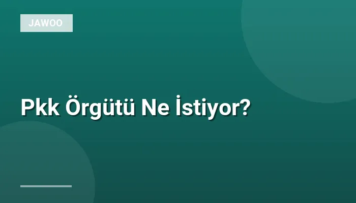 Pkk Örgütü Ne İstiyor?