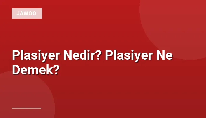 Plasiyer Nedir? Plasiyer Ne Demek?