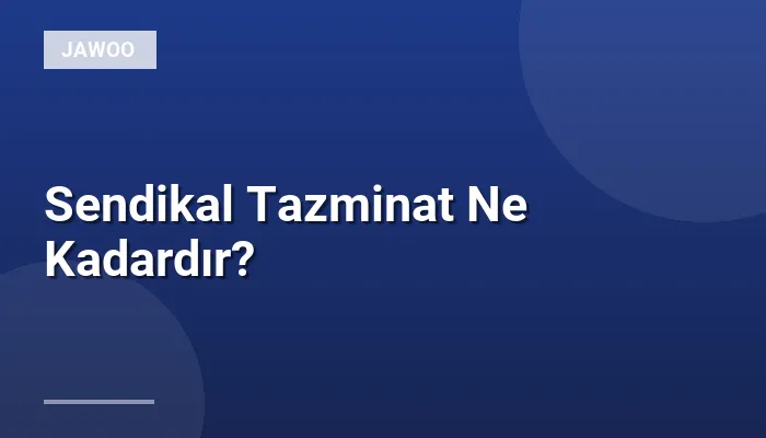 Sendikal Tazminat Ne Kadardır?