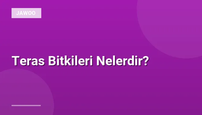 Teras Bitkileri Nelerdir?