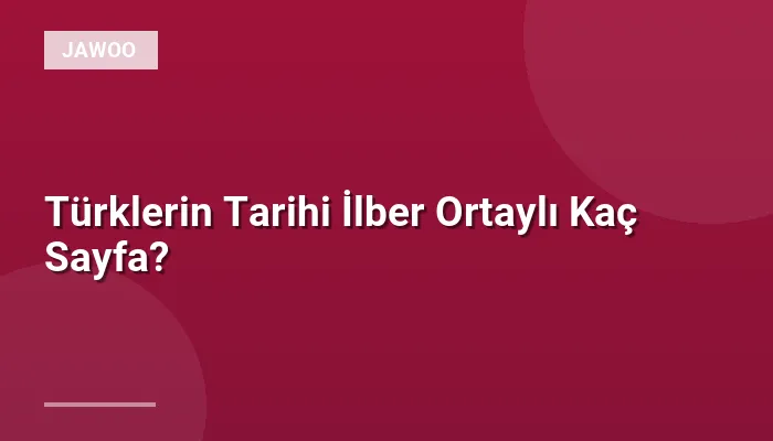 Türklerin Tarihi İlber Ortaylı Kaç Sayfa?